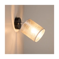 Nevoa Wall Lamp 1xE27 Max.25W Black Metal/Chrome Metal/Silver Fabric Shade 56794104