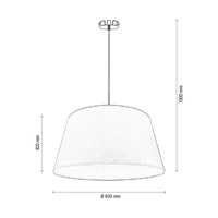 Ora Pendant Lamp 1xE27 Max.40W Black Metal/Transparent PVC Cable/Gold Fabric Shade 96204123