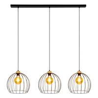 Lampa wisząca Coop 3xE27 maks. 60W Dąb olejowany/Czarny metal/Czarny kabel PCV 188419304