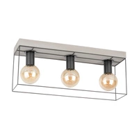 Betonowa Lampa Sufitowa Gretter 3xE27 Max.60W Szary Beton/Czarny Metal 919408336