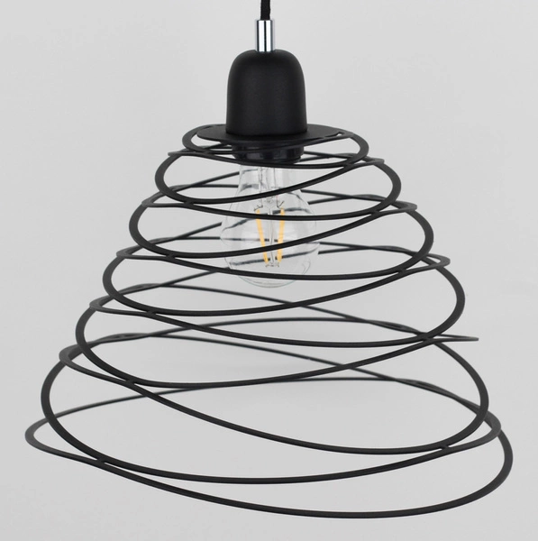 Komet Pendant Lamp 1xE27 Max.60W Chrome Metal/Black Metal/Black PVC Cable 1853104