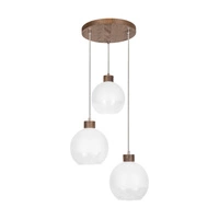 Linea Pendant Lamp 3xE27 Max.60W Walnut/Transparent/Frosted 1860376R