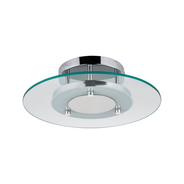 Minnesota Ceiling Lamp 1xLED Integrated 1600lm 3000K 22W Chrome Metal/White-Transparent Glass