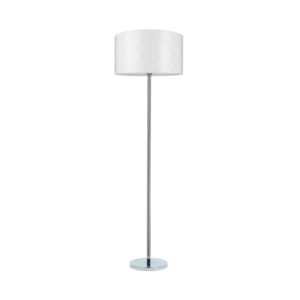 Maxima Floor Lamp 1xE27 Max.60W Chrome Metal/Transparent PVC Cable/White Fabric Shade