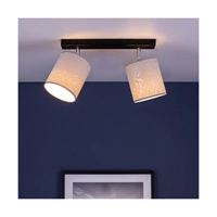Mateo Ceiling Lamp 2xE27 Max.25W Black Metal/Beige Wallpaper 87800204