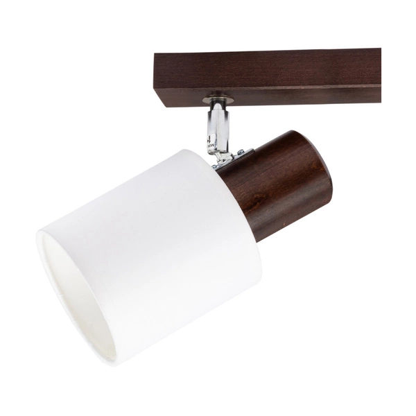 Lampa Sufitowa Treehouse 2xE27 Max.25W Drewno Bukowe Orzech/Abażur z Białej Tkaniny 2236276