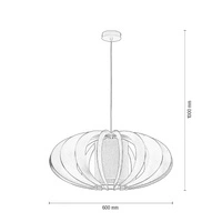 Lampa wisząca Keiko 1xE27 maks. 60W drewno wenge/czarny metal/beżowy klosz z tkaniny 1030151