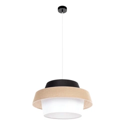 Jute Pendant Lamp 1xE27 Max.60W Black/Transparent PVC/Black-Beige-White 150160104