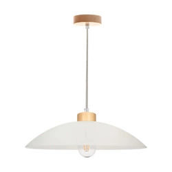 Jona Pendant Lamp 1xE27 Max.60W Birch/Transparent/White 1408060
