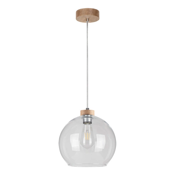 Laguna Wood Pendant Lamp 1xE27 Max.60W Oiled Oak/Transparent PVC/Transparent 18720174