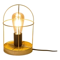 Netuno Table Lamp 1xE27 Max.25W Stained Pine Brown/Black Metal/Gold Metal/Black PVC Cable 88159151
