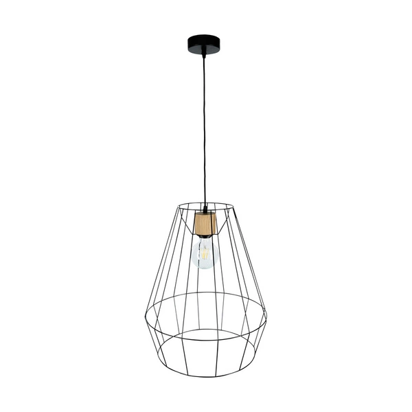 Endorfina Pendant Lamp 1xE27 Max.60W Oiled Oak/Black Metal/Black Fabric Cable 132219104