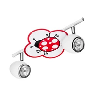 Lampa sufitowa Fly 2xGU10 maks. 50W biały metal/chromowany metal/wielokolorowy materiał syntetyczny ze wzorem biedronki 2109202