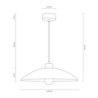 Jona Pendant Lamp 1xE27 Max.60W Oiled Oak/Anthracite/Braided/White 1408174