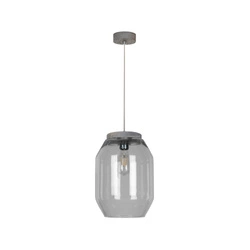 Vaso Pendant Lamp 1xE27 Max.60W Stained Pine Gray/Transparent PVC Cable/Smoked Glass 169020157