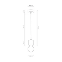 Mocna lampa wisząca 1xE27 Max.60W Szary beton/Czarny kabel z tkaniny 7061936