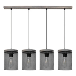 Monsun Pendant Lamp 4xE27 Max.60W Stained Pine Gray/Black PVC Cable/Smoked Glass 161859457