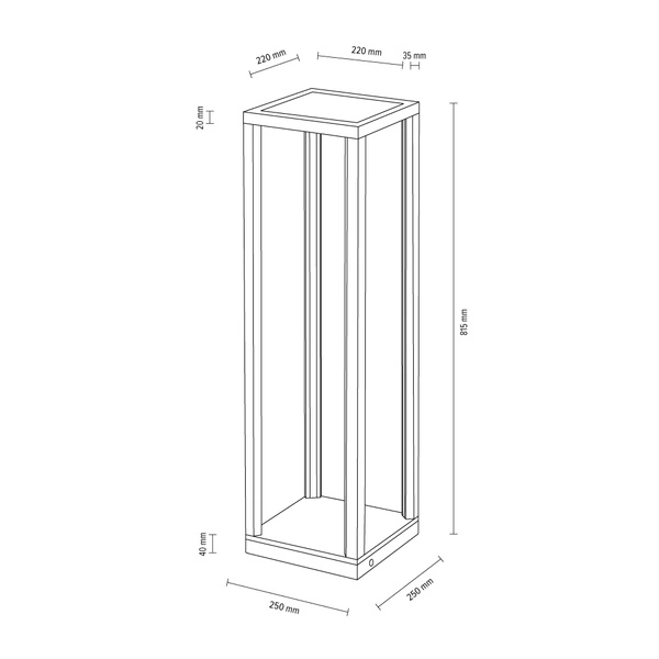 Tavoli Glass Stolik 1xLED 24V Zintegrowane, 45W Dąb Olejowany/Czarny/Szkło Szronione/Touch Dimmer 8883974