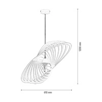 Planet Pendant Lamp 1xE27 Max.60W Chrome Metal/White Metal/White PVC Cable 1873102