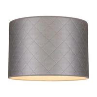 Lampshade Cylinder E27 H35 Silver Synthetic Fabric A0949