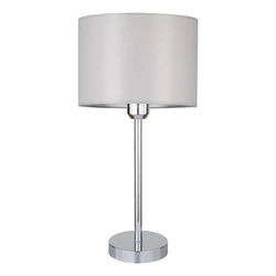Dove Table Lamp 1xE27 Max.40W Chrome Metal/Transparent PVC Cable/Gray Fabric Shade 724390128