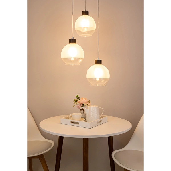 Linea Pendant Lamp 3xE27 Max.60W Walnut/Transparent/Frosted 1860376R