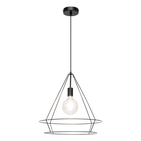 Casa Triango Pendant Lamp 1xE27 Max.60W Black Metal/Black PVC Cable 17749104