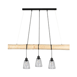 Trabo Long Lampa Wisząca 3xE27 Max.60W Sosna Naturalna/Czarny