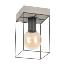 Betonowa lampa sufitowa Gretter 1xE27 Max.60W Szary beton/Czarny metal 919408136