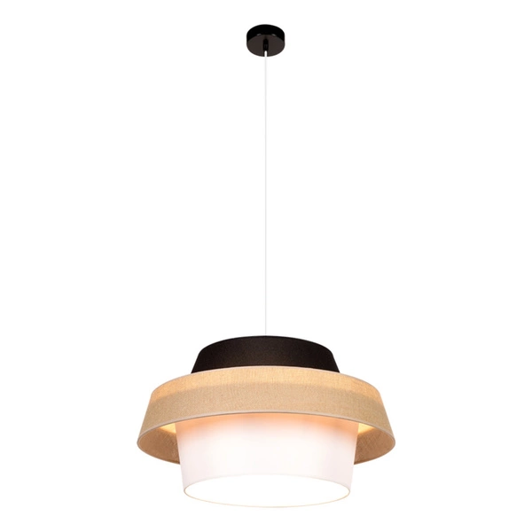 Jute Pendant Lamp 1xE27 Max.60W Black/Transparent PVC/Black-Beige-White 150160104