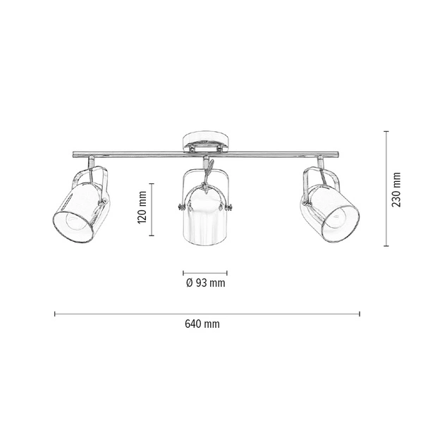 Inga Ceiling Lamp 3xE27 Max.60W Copper Metal 2741313