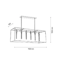 Telaio Pendant Lamp 6xE27 Max.60W Chrome Metal/Transparent Glass 9127628