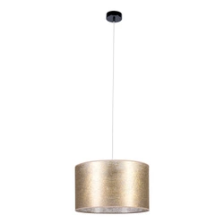 Nevoa Pendant Lamp 1xE27 Max.60W Black Metal/Transparent PVC Cable/Gold Fabric Shade 154940104