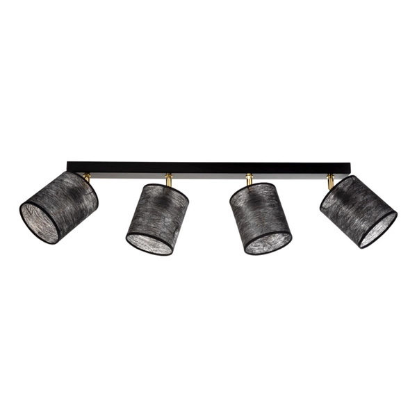 Nevoa Ceiling Lamp 4xE27 Max.25W Black Metal/Gold Metal/Black Fabric Shade 56392404