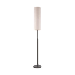 Eleganta Floor Lamp Incl. LED Integrated 1800lm+500lm 3000K 22W Anthracite Metal/Black Fabric Cable/Beige Linen Shade 15923123