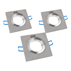 Vitar Square Set of  Downlights 3xLED GU10 Max.6W Gray Concrete