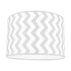 Lampshade Cylinder E27 H40 White-Blue Cotton with zigzag pattern A0268