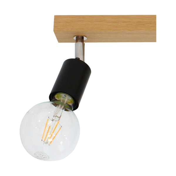 Elmo Ceiling Lamp 2xE27 Max.25W Oiled Oak/Black Metal 2264274