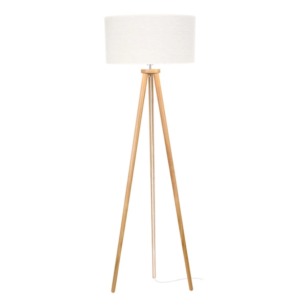 Boho Floor Lamp 1xE27 Max.60W Oiled Oak/Transparent PVC/Beige