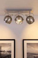 Ball Ceiling Lamp Incl. 3xGU10 LED 6W Satin Metal 5009387