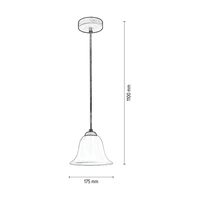 Anna Pendant Lamp 1xE27 Max.60W Oiled Oak/Transparent PVC Cable/White Glass 17940174