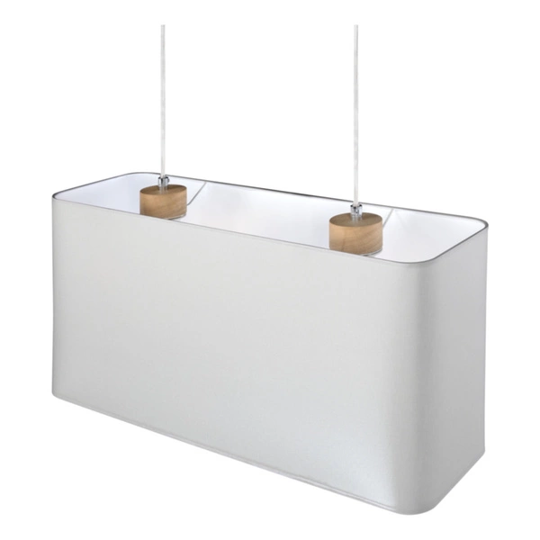 Cadre Pendant Lamp 2xE27 Max.40W Oiled Oak/Transparent PVC Cable/Gray Fabric Shade 872020274