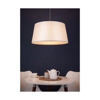 Lampa Wisząca Prata 1xE27 Max.40W Szary Metal/Przezroczysty Kabel PCV/Srebrny Klosz Tkaniny 957280327