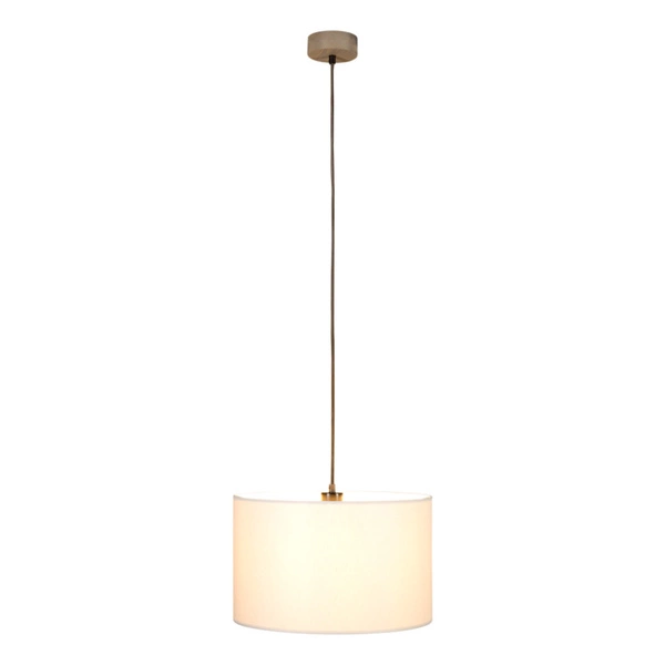 Grey Pendant Lamp 1xE27 Max.60W Stained Pine Gray/Black Fabric Cable/Gray Fabric Shade 160241157