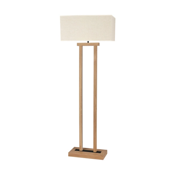 Hakon Floor Lamp 1xE27 Max.40W, 2xLED 24V 36W Int. Oiled Oak/Black/Beige with Touch Dimmer 6037401510076