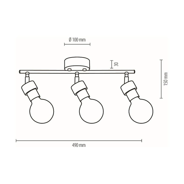 Marjolaine Wood Ceiling Lamp 3xE27 Max.25W Oiled Oak/Black 2834374