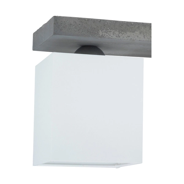 Great Ceiling Lamp 3xE27 Max.25W Gray Concrete/White Fabric Shade 2241336