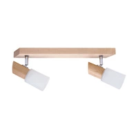 Birgit Ceiling Lamp 2xE14 Max.40W Birch Wood/Alabaster Glass 2222260