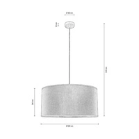 Lampa wisząca Ares 1xE27 maks. 60W Dąb olejowany/Czarny kabel PCV/Jasny len z czarnym kloszem wstążkowym 1792174