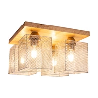 Lampa sufitowa Norman Wood 4xE27 Max.25W Drewno brzozowe/Chromowany metal 8175460